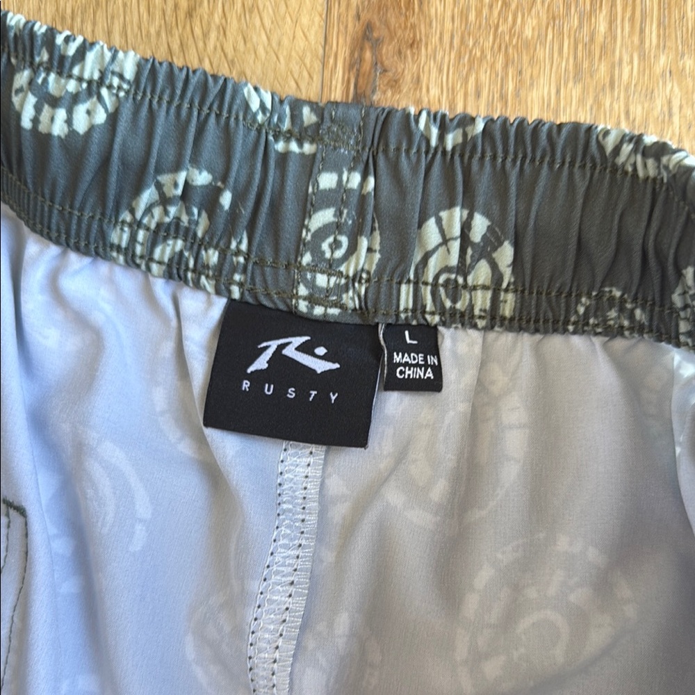 Rusty Swim Trunks with Circular Pattern - Picture 2 of 3